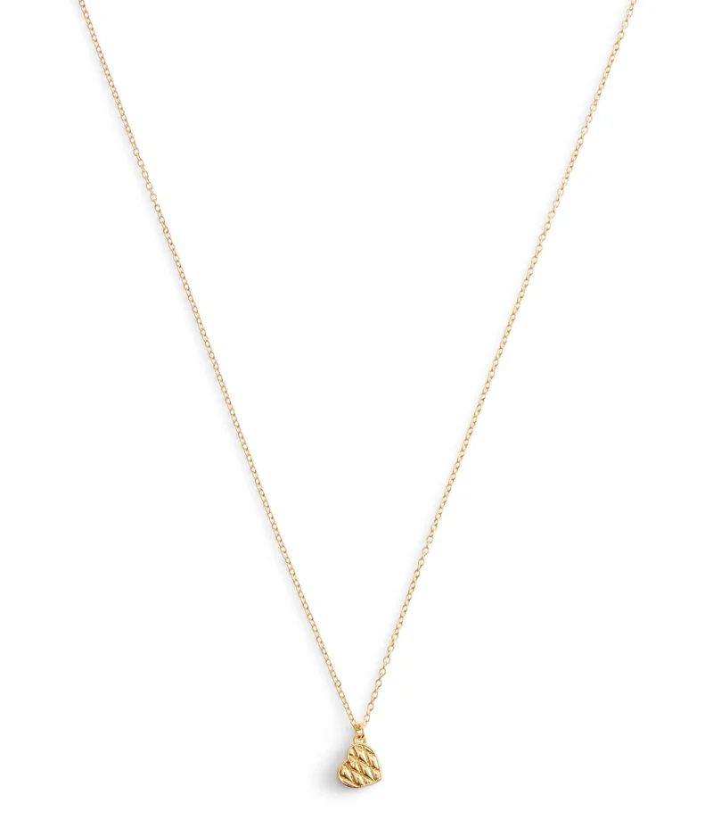 كوتش Signature Quilted Heart Pendant Necklace